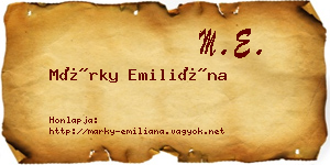 Márky Emiliána névjegykártya
